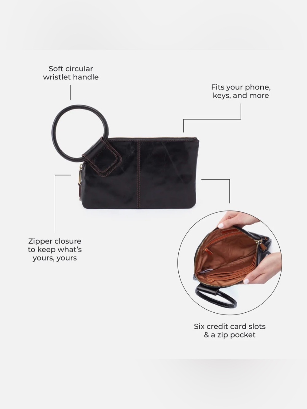 Hobo Navy Sable Wristlet - Picture 5 of 8